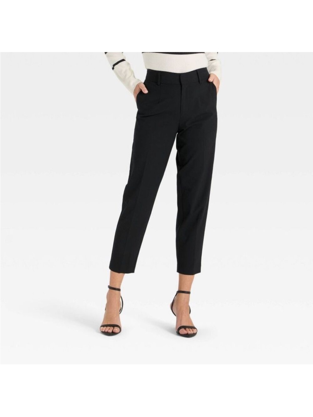 White House Black Market Black Cropped Ankle Dress Pants